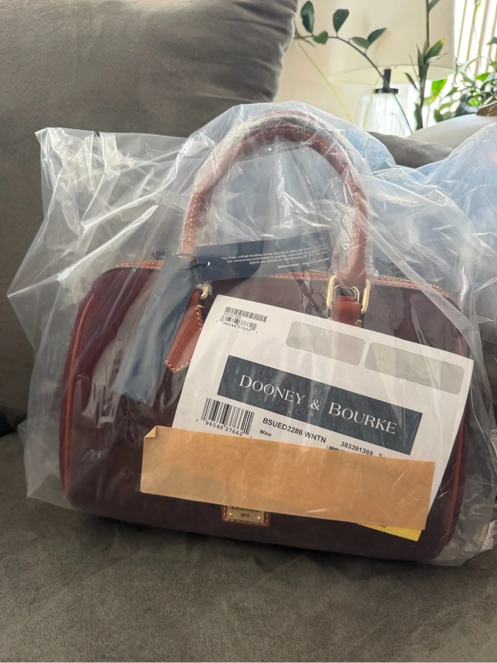 Dooney & Bourke Burgundy Suede Satchel